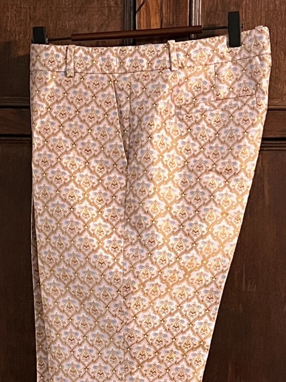 J CREW COLLECTION SILK BLEND PANTS FLORAL TILE PRINT SIZE 6